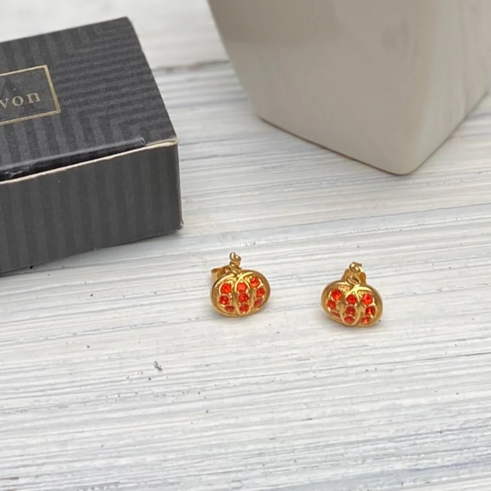 VTG Avon PUMPKIN Earrings - Picture 9 of 14
